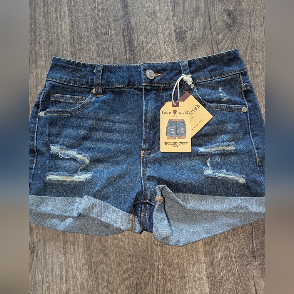 Love Wish Blue Jean Shorts
